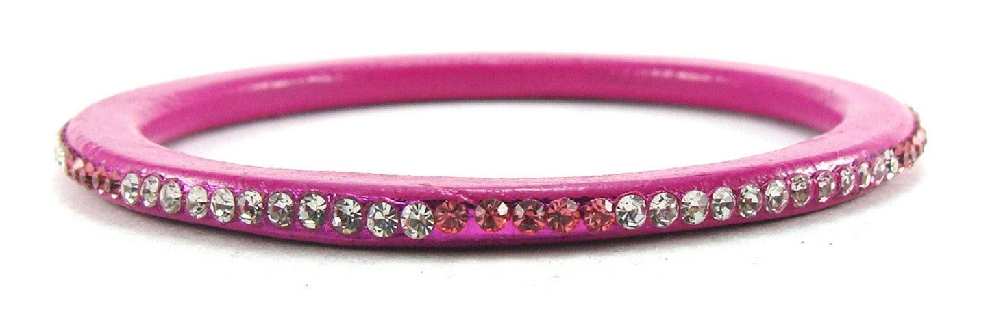 sukriti rajasthani ethnic magenta lac bangles for women - set of 8