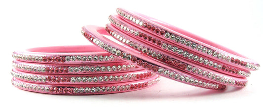 sukriti rajasthani ethnic pink lac bangles for women - set of 8