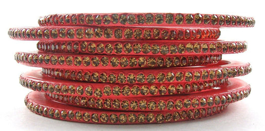 sukriti rajasthani ethnic pink lac bangles for women - set of 8