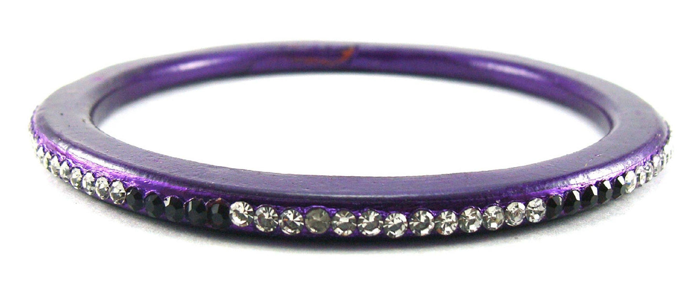 sukriti rajasthani ethnic purple lac bangles for women - set of 8