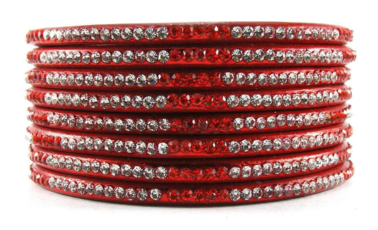 sukriti rajasthani ethnic red lac bangles for women - set of 8
