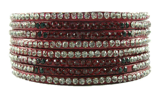 sukriti rajasthani festive maroon lac bangles for women - set of 8