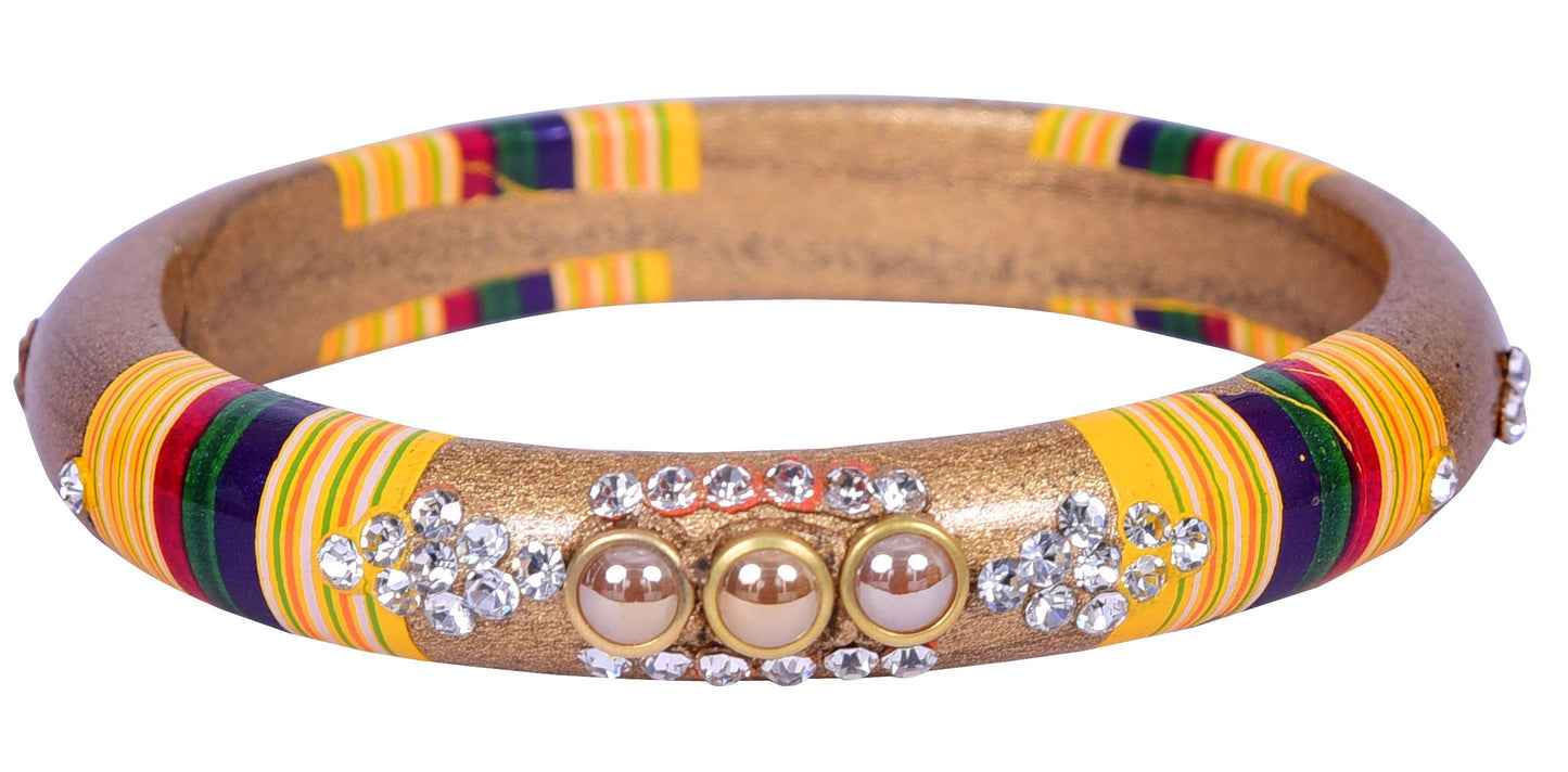 sukriti rajasthani gold lac bangles for women - set of 2