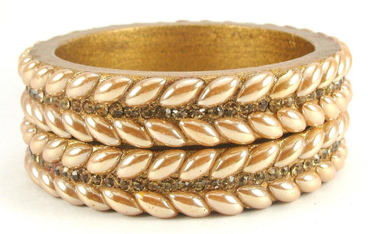 sukriti rajasthani golden lac bangles for women - set of 2