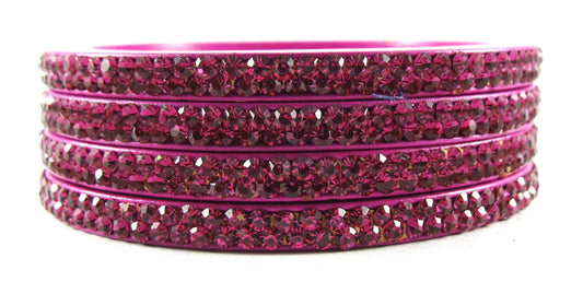 sukriti rajasthani magenta lac bangles for women - set of 4