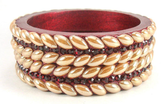 sukriti rajasthani maroon lac bangles for women - set of 2