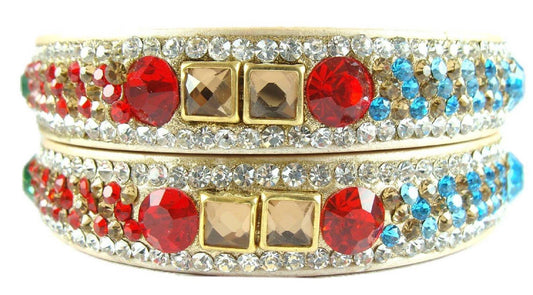 sukriti rajasthani multicolor kundan lac bangle - set of 2