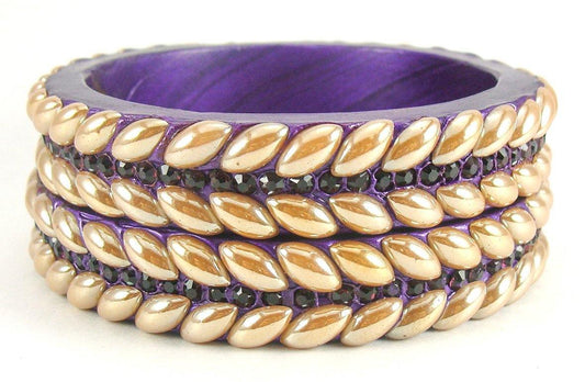 sukriti rajasthani purple lac bangles for women - set of 2