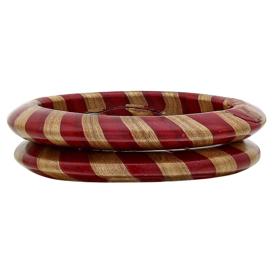 sukriti rajasthani stylish lac maroon bangles jewelry for girls & women - set of 2