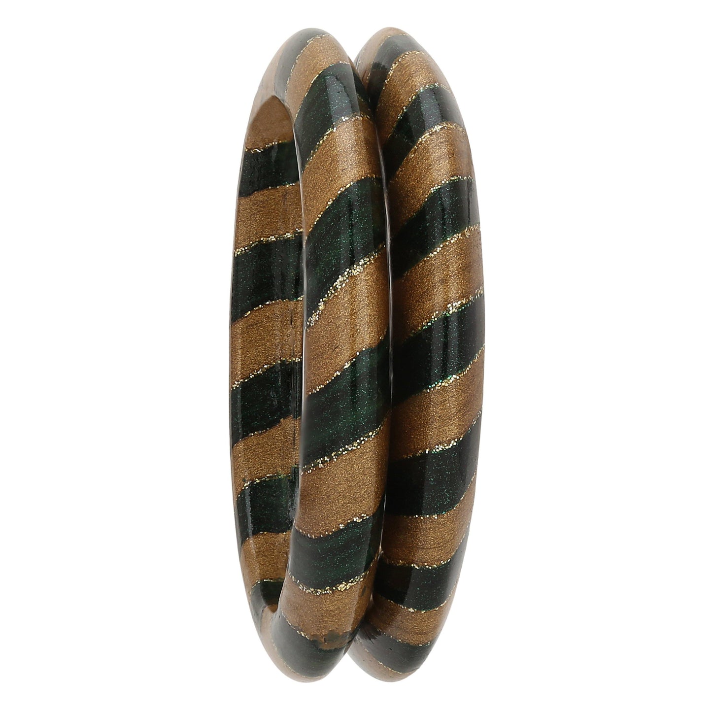 sukriti rajasthani traditional ethnic handmade bottle-green lac bangles jewelry for women - set of 2