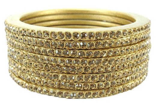 sukriti rajasthani traditional golden lac bangles for women - set of 8