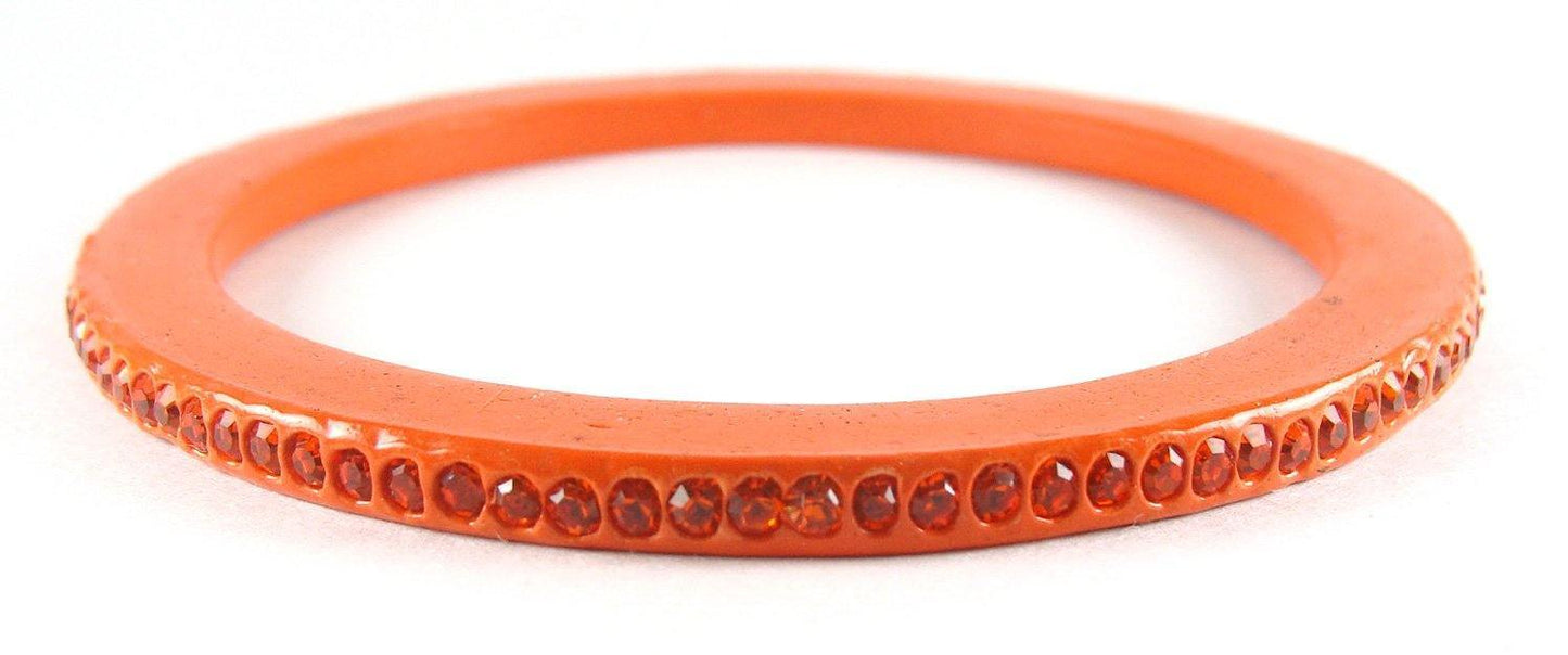 sukriti rajasthani traditional orange lac bangles for women - set of 8