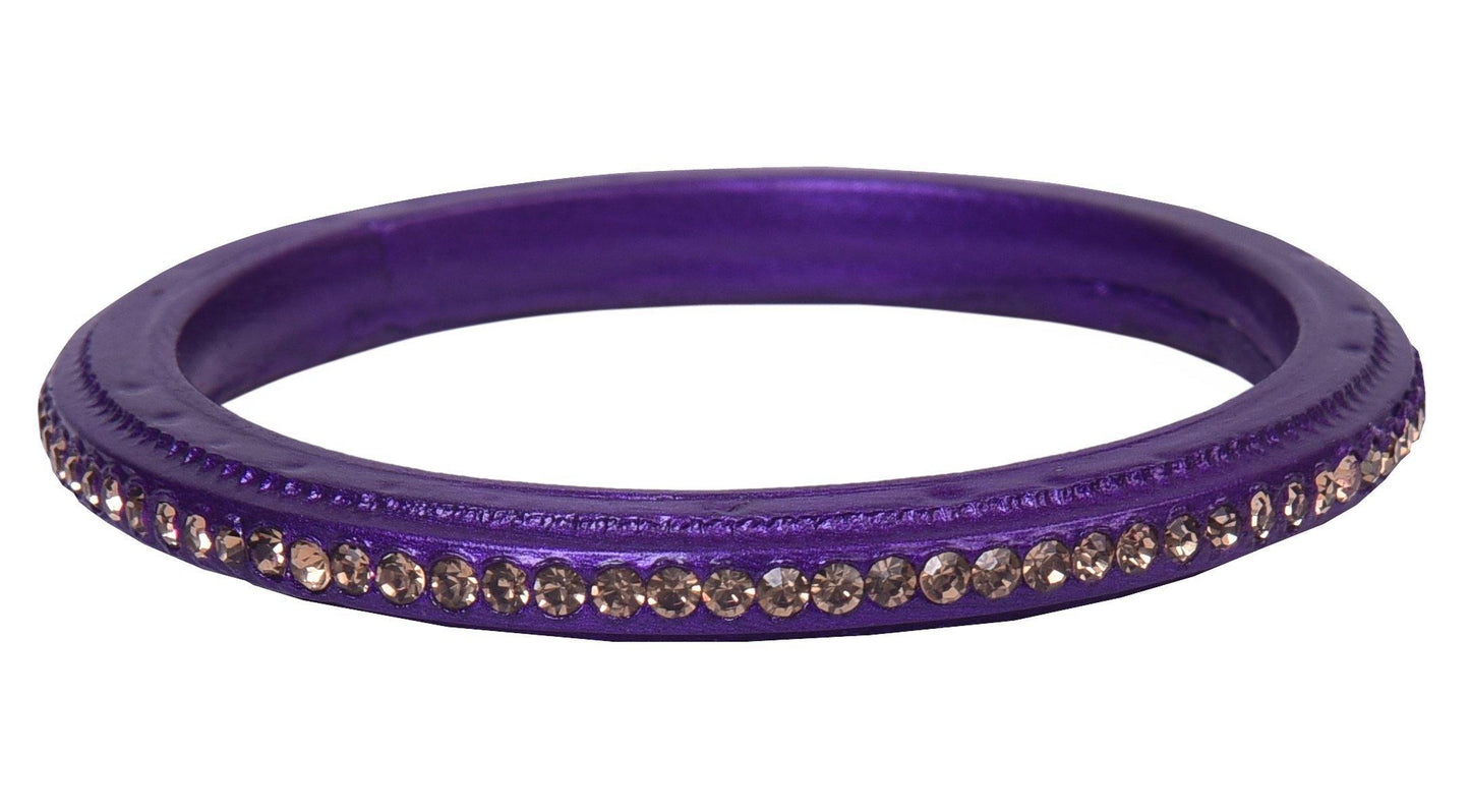 sukriti rajasthani wedding purple lac bangles for women - set of 6