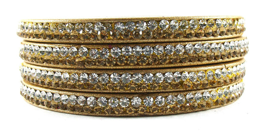 sukriti rajasthani white-gold lac bangles for women - set of 4