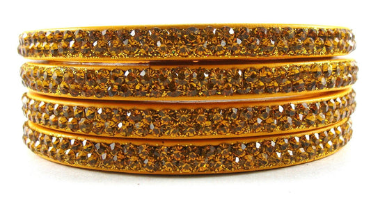 sukriti rajasthani yellow lac bangles for women - set of 4