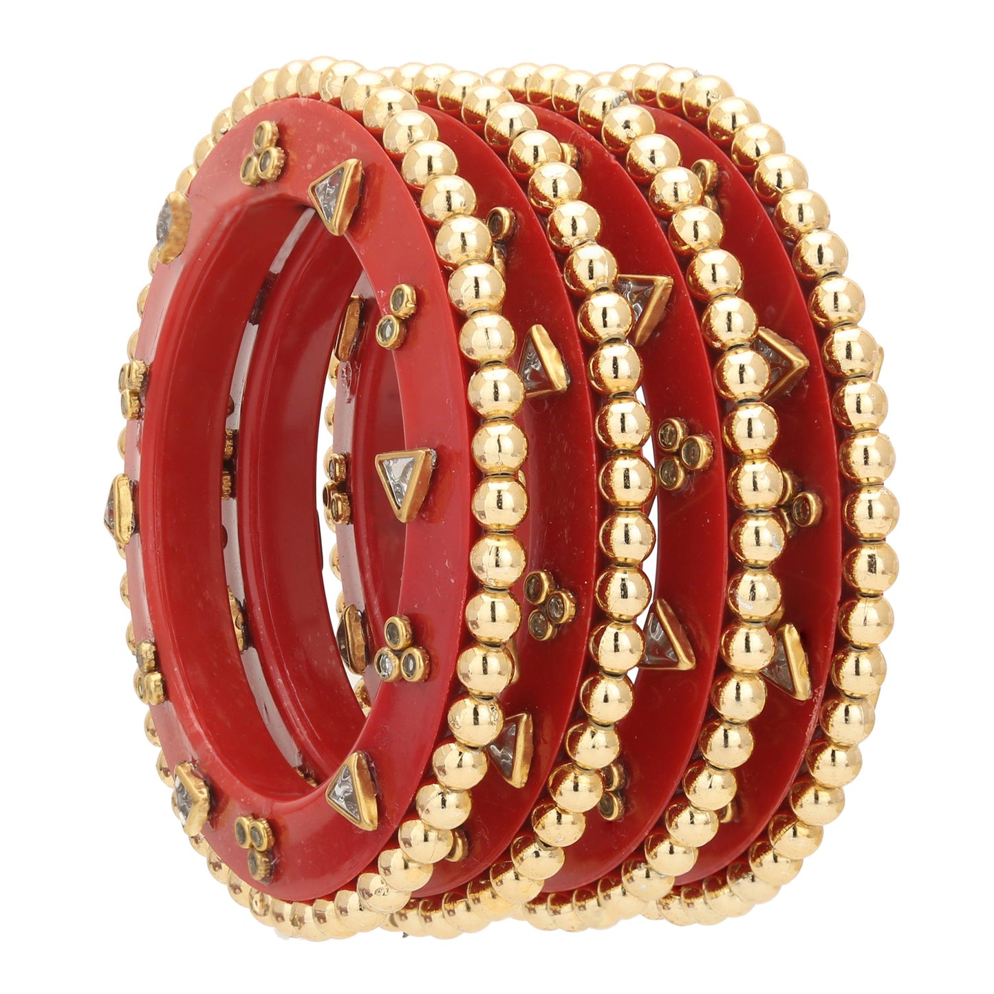 sukriti rajwadi traditional handmade kundan plastic bridal chuda wedding bangles for women - set of 18