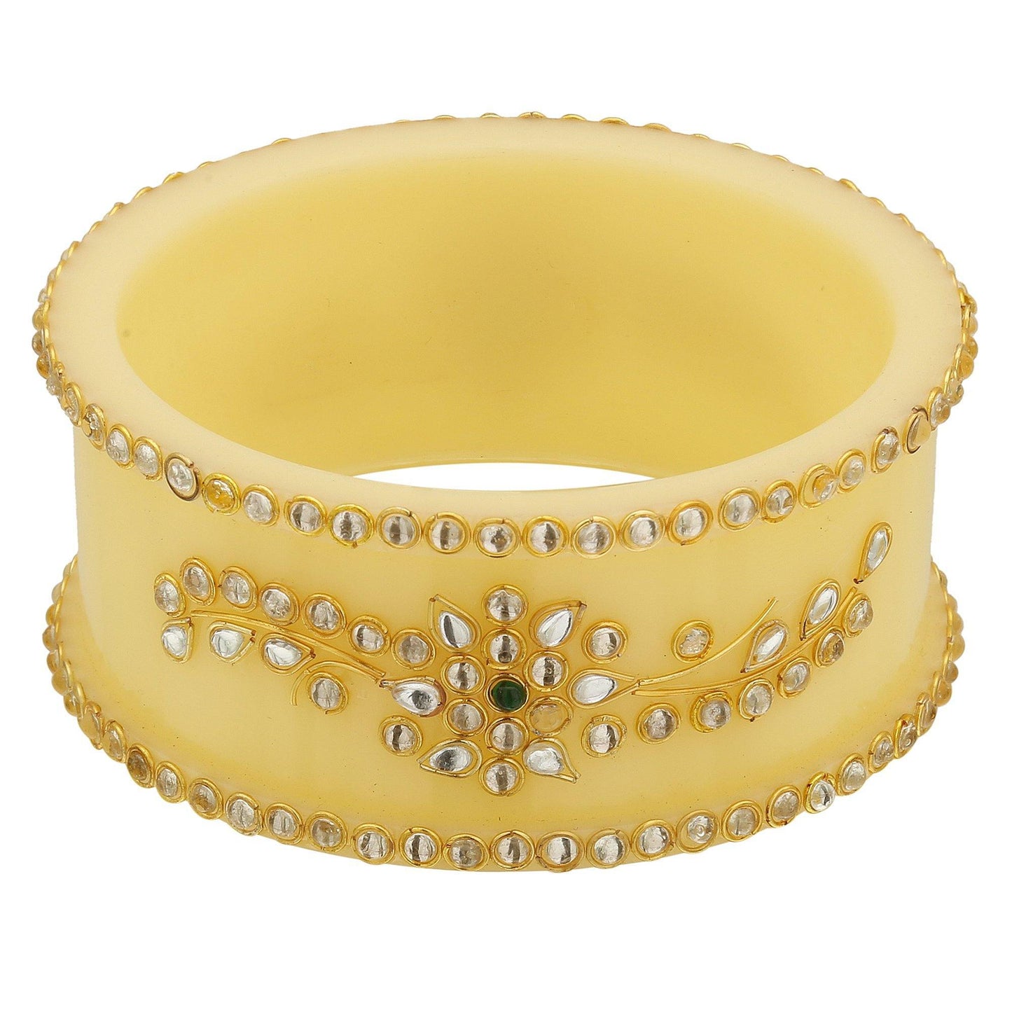 sukriti royal wedding kundan acrylic bracelet bangles bridal jewelry for women & girls - set of 2