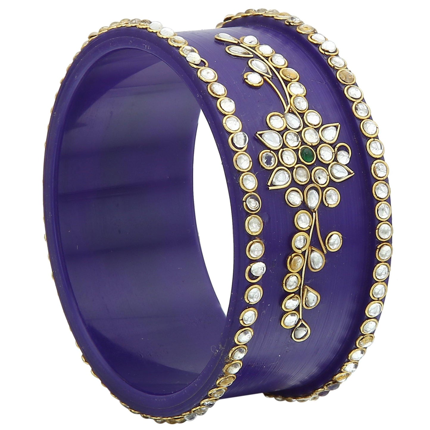 sukriti royal wedding kundan acrylic bracelet bangles bridal jewelry for women & girls - set of 2