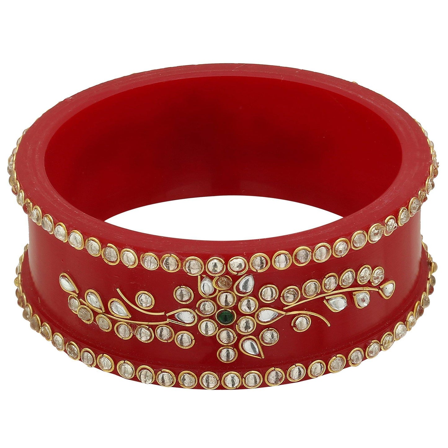 sukriti royal wedding kundan acrylic bracelet bangles bridal jewelry for women & girls - set of 2