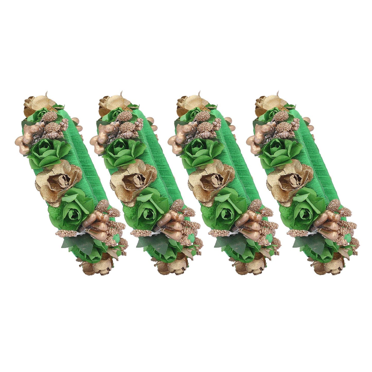 sukriti stylish designer party wedding wear flower silk thread green bangles for girls & women – set of 18