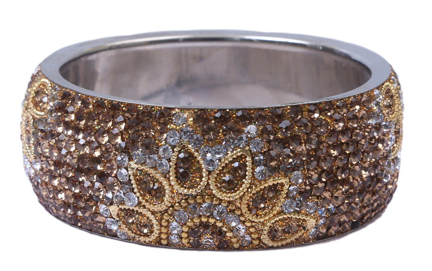 sukriti traditional fashion party wear gold-white brass bangles bracelet for women & girls - set of 2