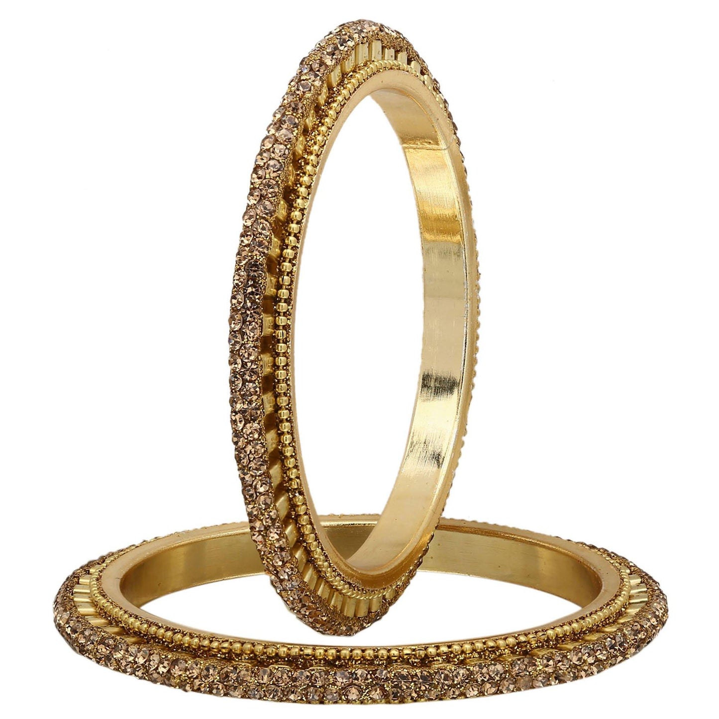 sukriti traditional gold plated bangadi style brass bangles for girls & women – set of 4