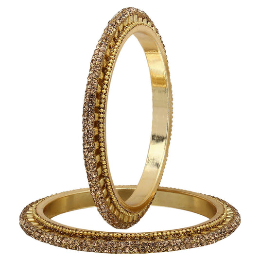 sukriti traditional gold plated bangadi style brass bangles for girls & women – set of 4