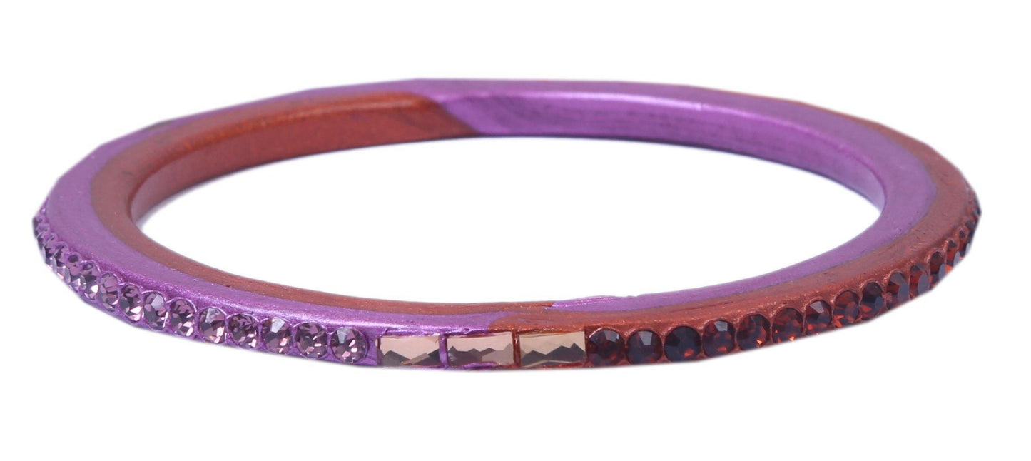 sukriti traditional mauve-brown lac bangles for women - set of 8