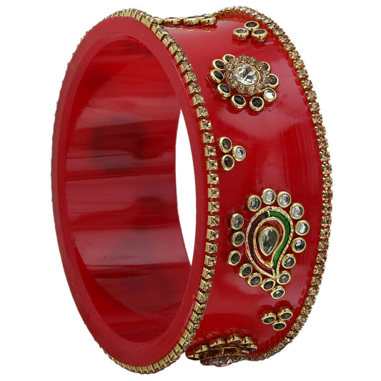 sukriti traditional rajasthani rajputi kundan acrylic kada bangles for women – set of 2