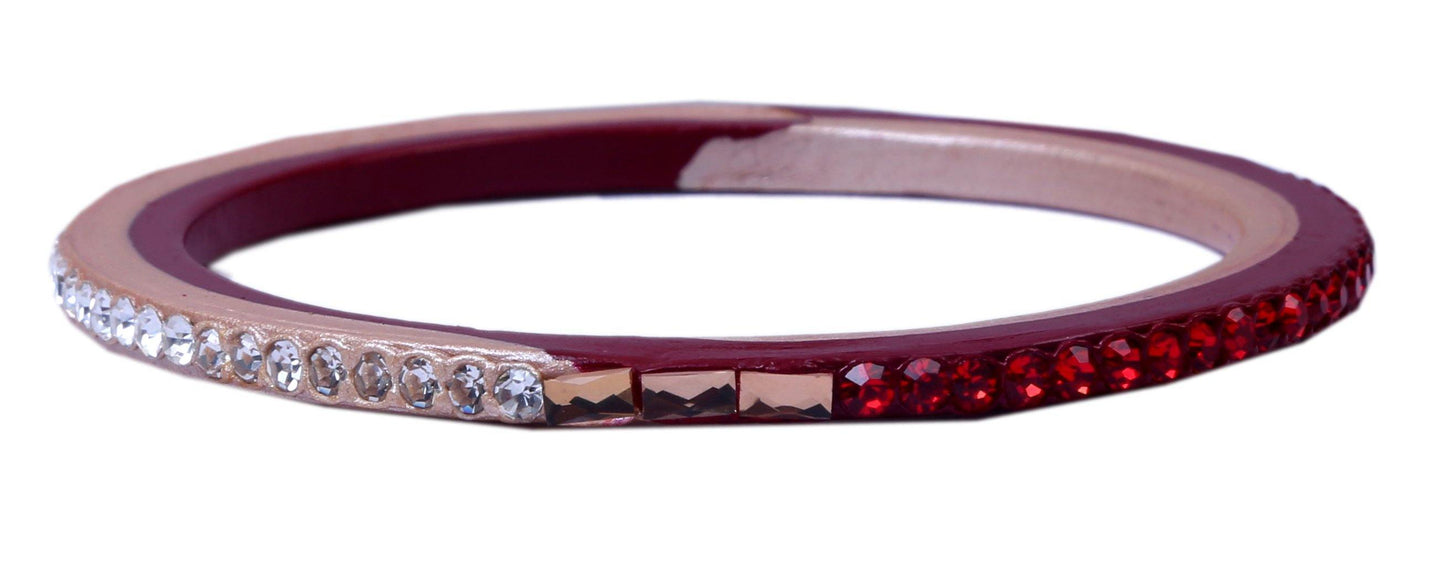 sukriti traditional red-beige lac bangles for women - set of 8