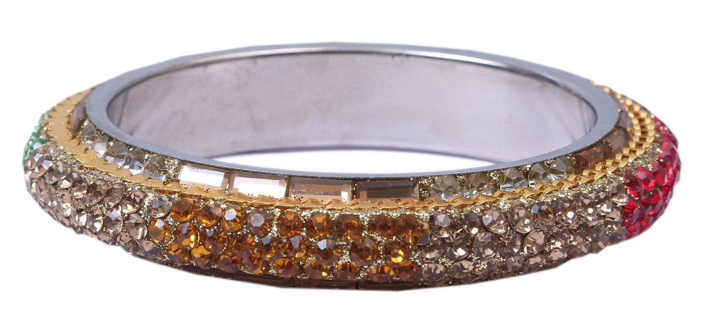 sukriti traditional stylish party-wear multi color brass bangles bracelet for women & girls - set of 2