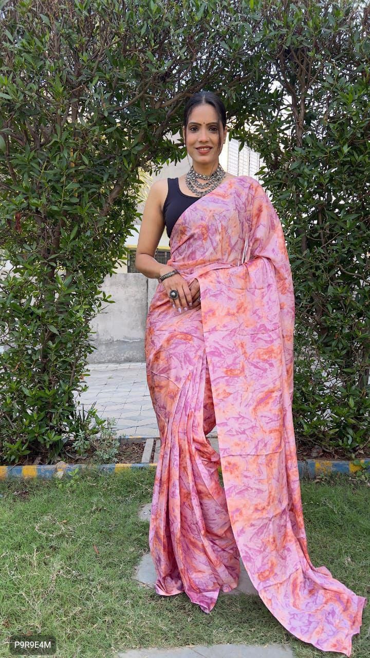 1-Minute Ready to Wear Georgette Saree with Bangalori Blouse