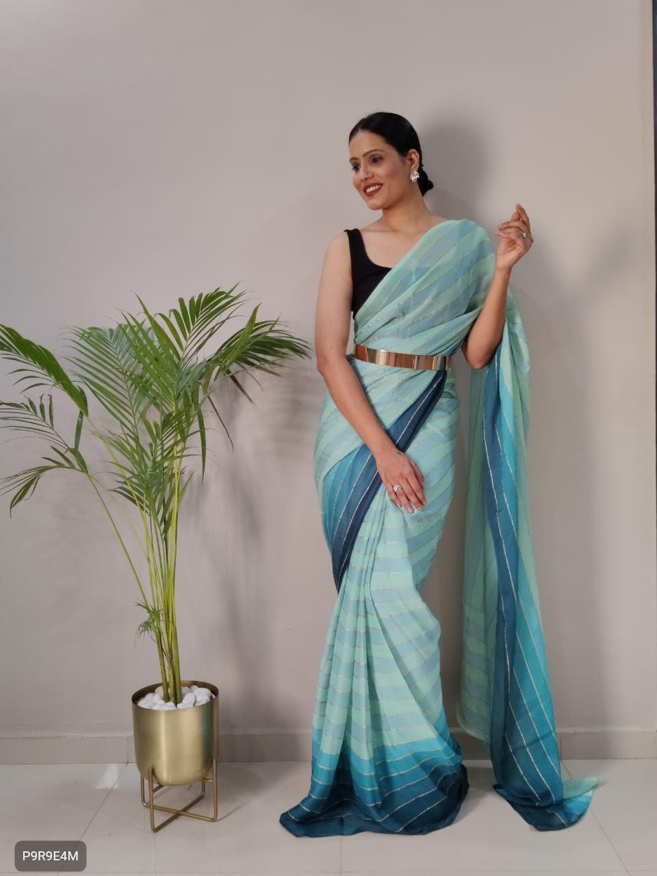 1-Minute Ready to Wear Georgette Saree with Bangalori Blouse