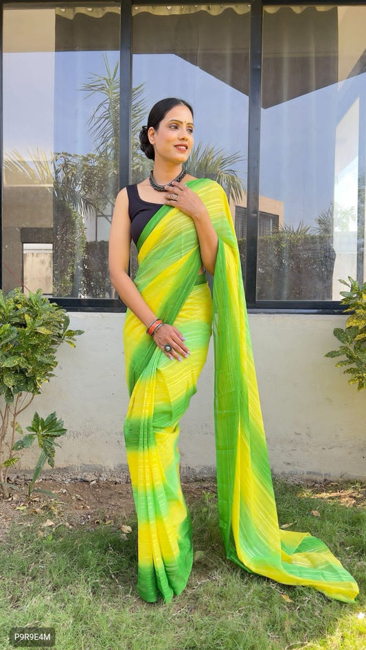 1-Minute Ready to Wear Georgette Saree with Bangalori Blouse