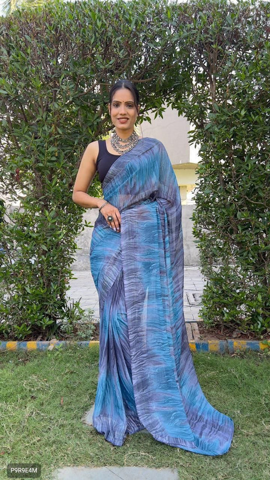 1-Minute Ready to Wear Georgette Saree with Bangalori Blouse