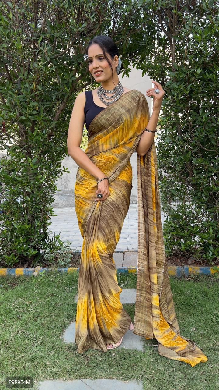 1-Minute Ready to Wear Georgette Saree with Bangalori Blouse