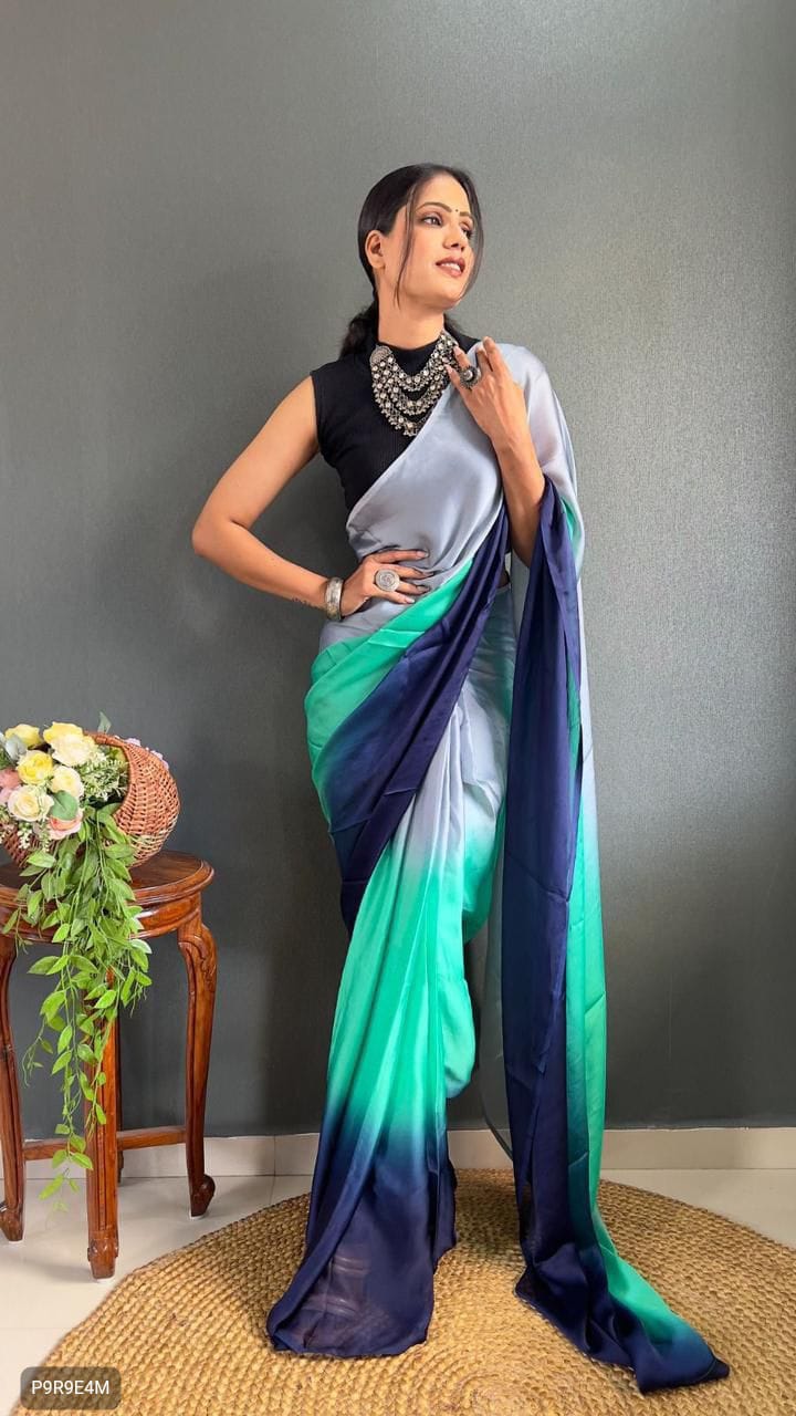 1-Minute Ready to Wear Georgette Saree with Bangalori Blouse