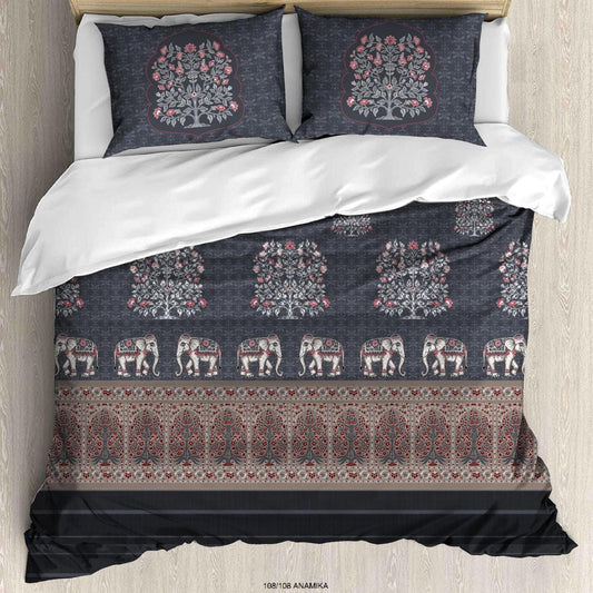 108 × 108 Inch Cotton 180 TC Procin Print Bedsheet with 2 Pillow Covers