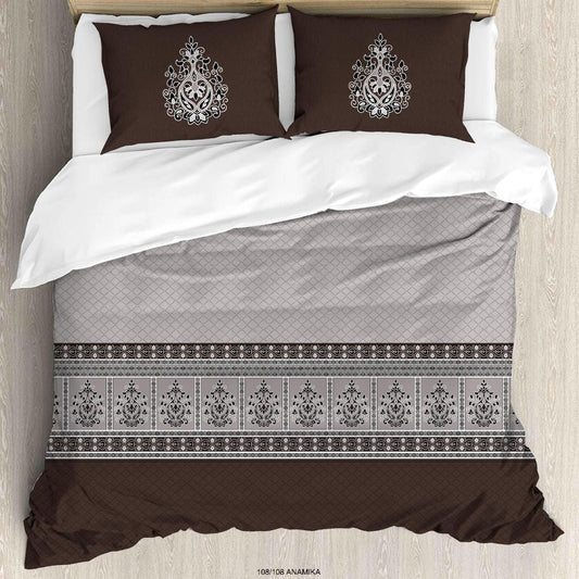108 × 108 Inch Cotton 180 TC Procin Print Bedsheet with 2 Pillow Covers