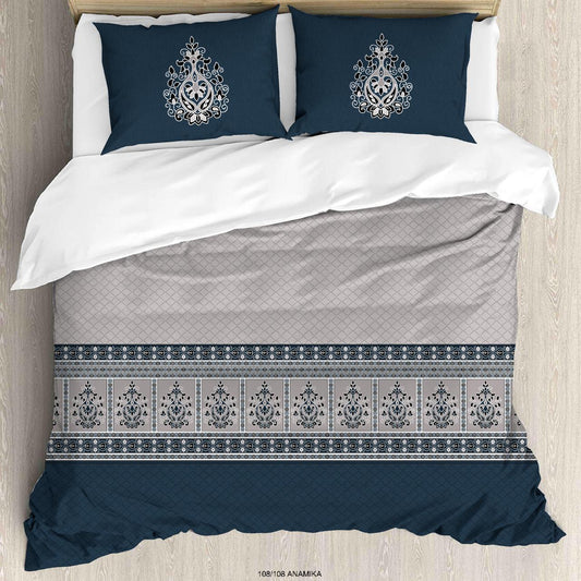 108 × 108 Inch Cotton 180 TC Procin Print Bedsheet with 2 Pillow Covers