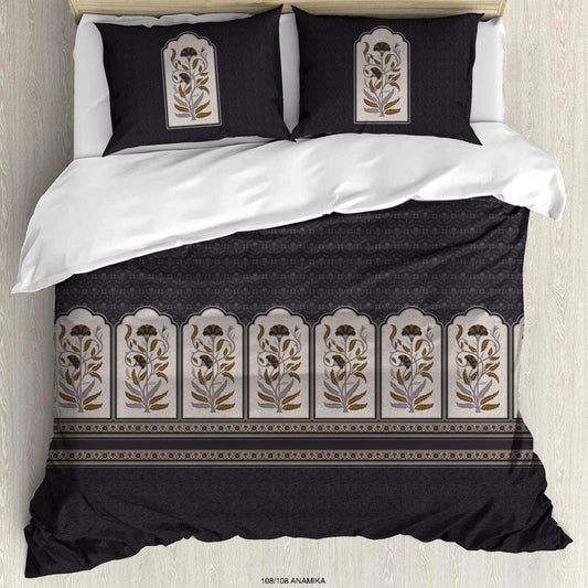 108 × 108 Inch Cotton 180 TC Procin Print Bedsheet with 2 Pillow Covers