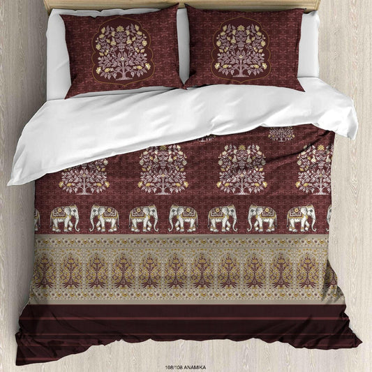 108 × 108 Inch Cotton 180 TC Procin Print Bedsheet with 2 Pillow Covers