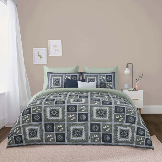 100"x100" Cotton Bed Sheet with Flap Pillowcases (18"x27")