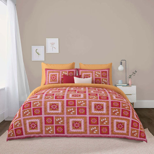 100"x100" Cotton Bed Sheet with Flap Pillowcases (18"x27")