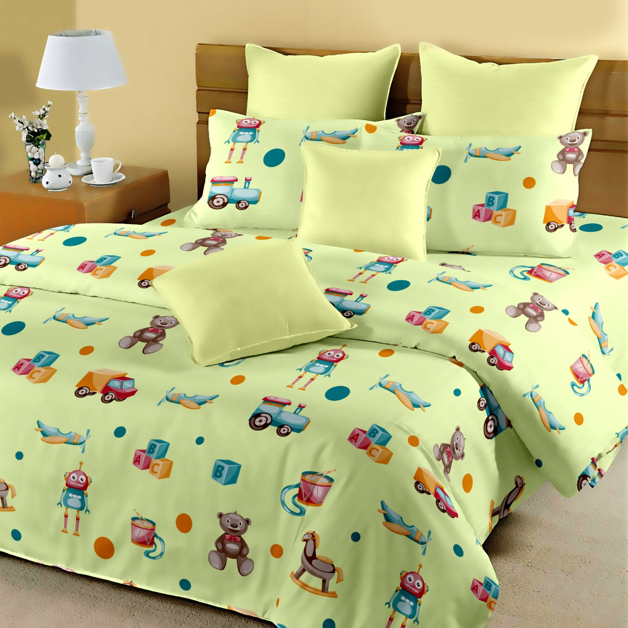108x108 Cotton Bedsheet Set with Two Pillow Covers