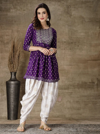 Pakistani Dhoti Salwar With Short Kurti Kurti Designs Frock Kurti