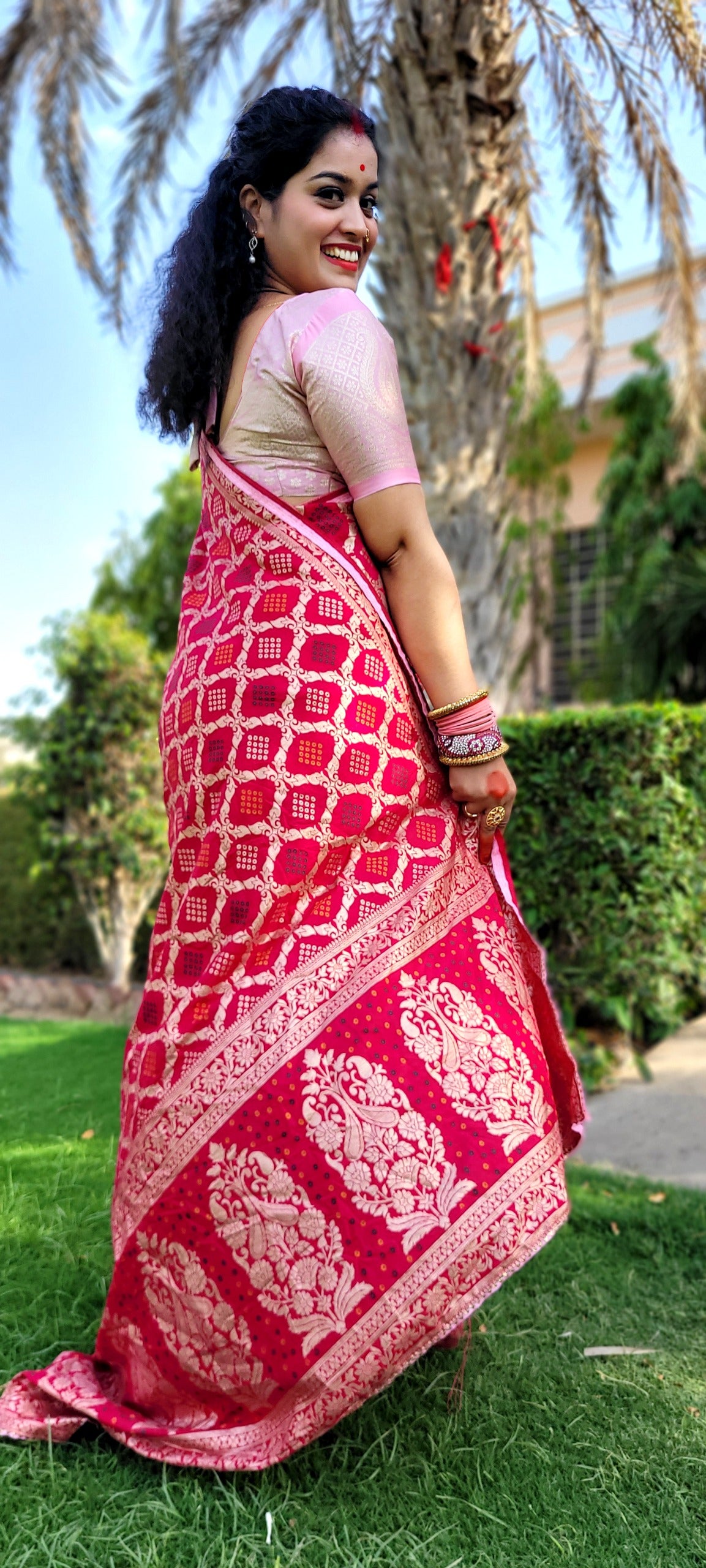 Dola Silk Saree with Meena Zari and Contrast Zari Blouse