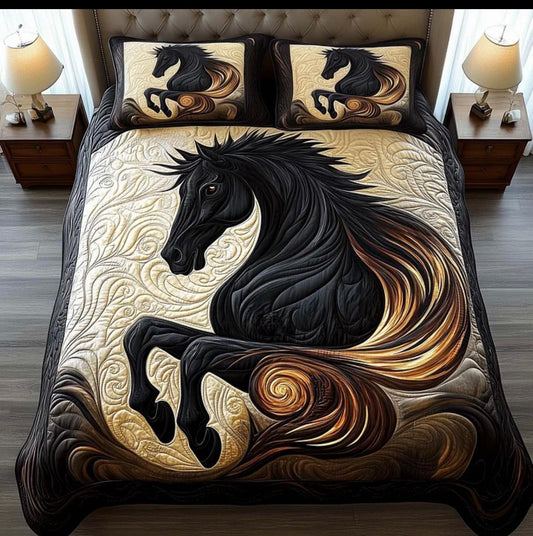 3-Piece Cotton King Size Bedsheet Set with 2 Pillow Covers