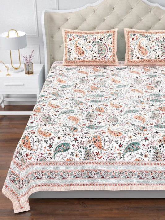 350 TC Cotton Bedsheet 120×120 with 2 Pillow Covers