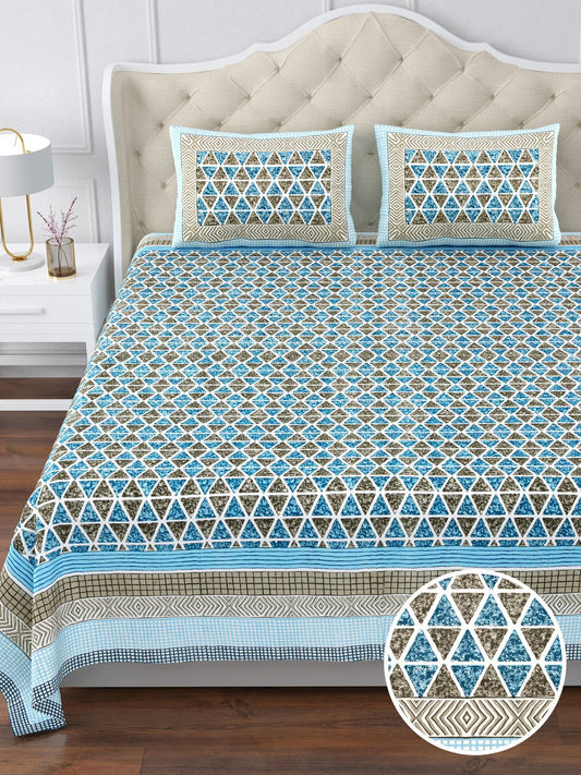350 TC Cotton Bedsheet 120×120 with 2 Pillow Covers